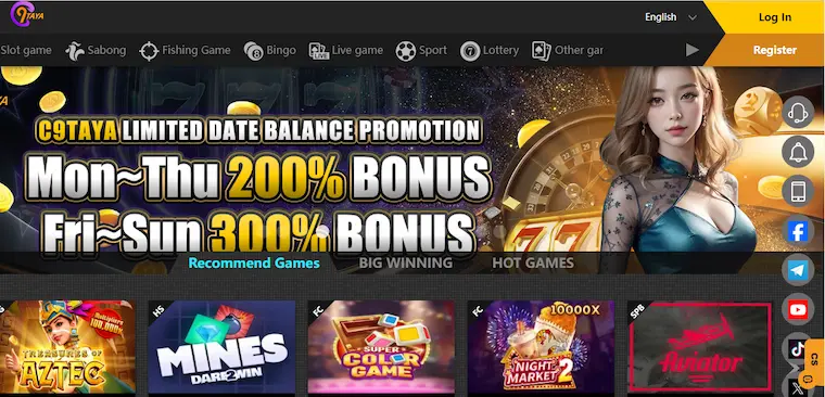 Big promotion with the C9TAYA slot game portal